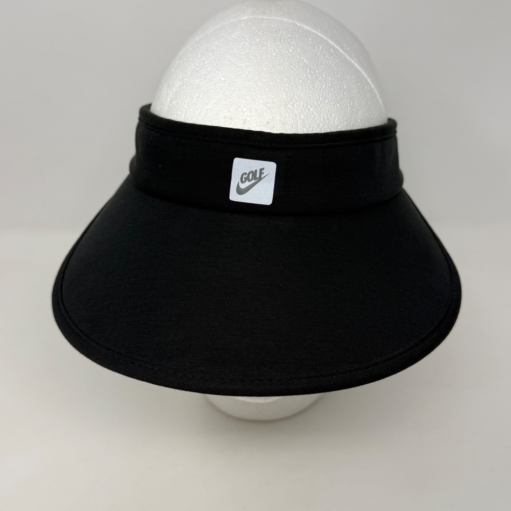 Rare Nike Golf Dri-FIT Visor Black Wide Brim Adjustable Hat 872800-010 Womens
